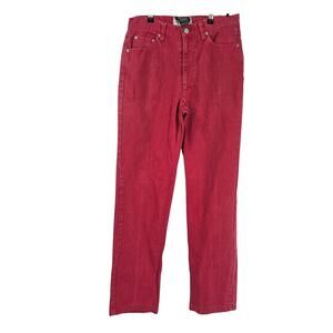 Rare 90s Ralph Lauren Country Jeans Pink Red Straight Leg Stock Sample Size 8
